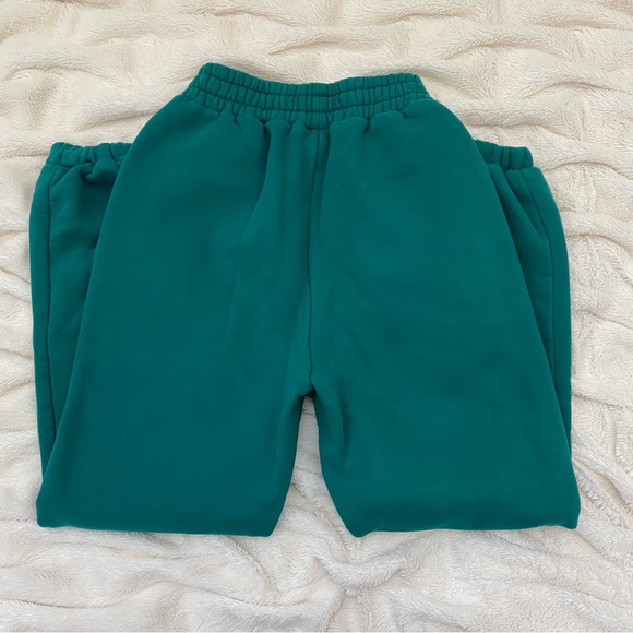 NWOT Comfrt signature jogger sweatpants teal hunter green Sz S - Picture 5 of 7